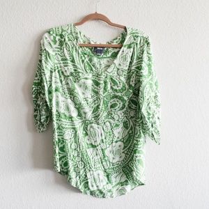 Anthropologie Maeve Large Charleston Henley Top Gr